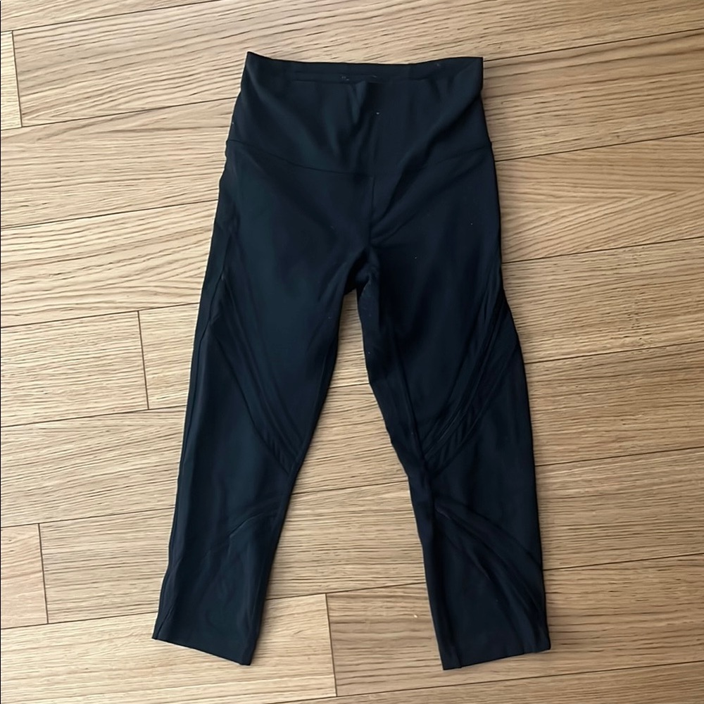 Lululemon Wunder Under High-Rise Crop Mesh Black Legging
